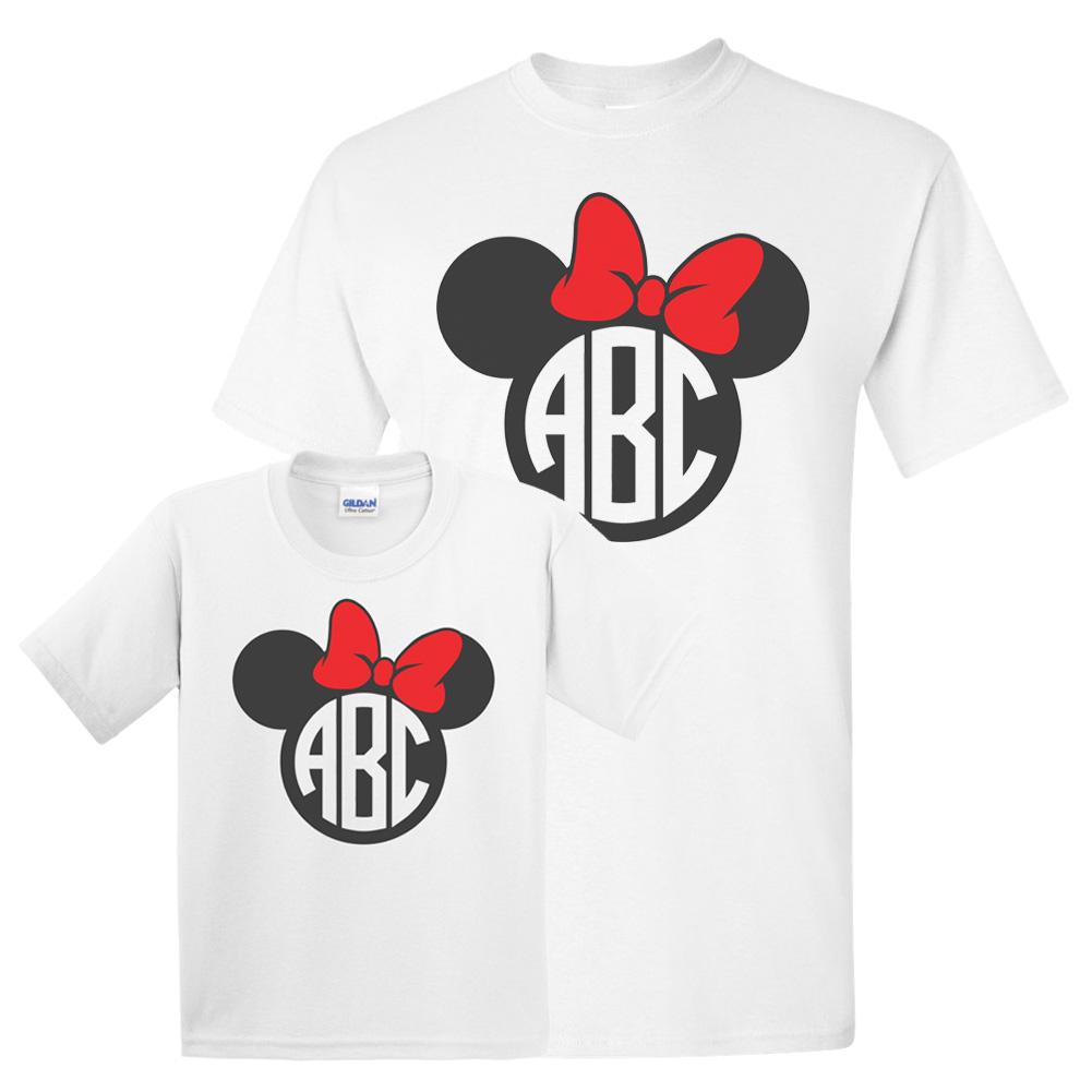 Monogrammed Mommy Me Minnie Basic T Shirts United Monograms