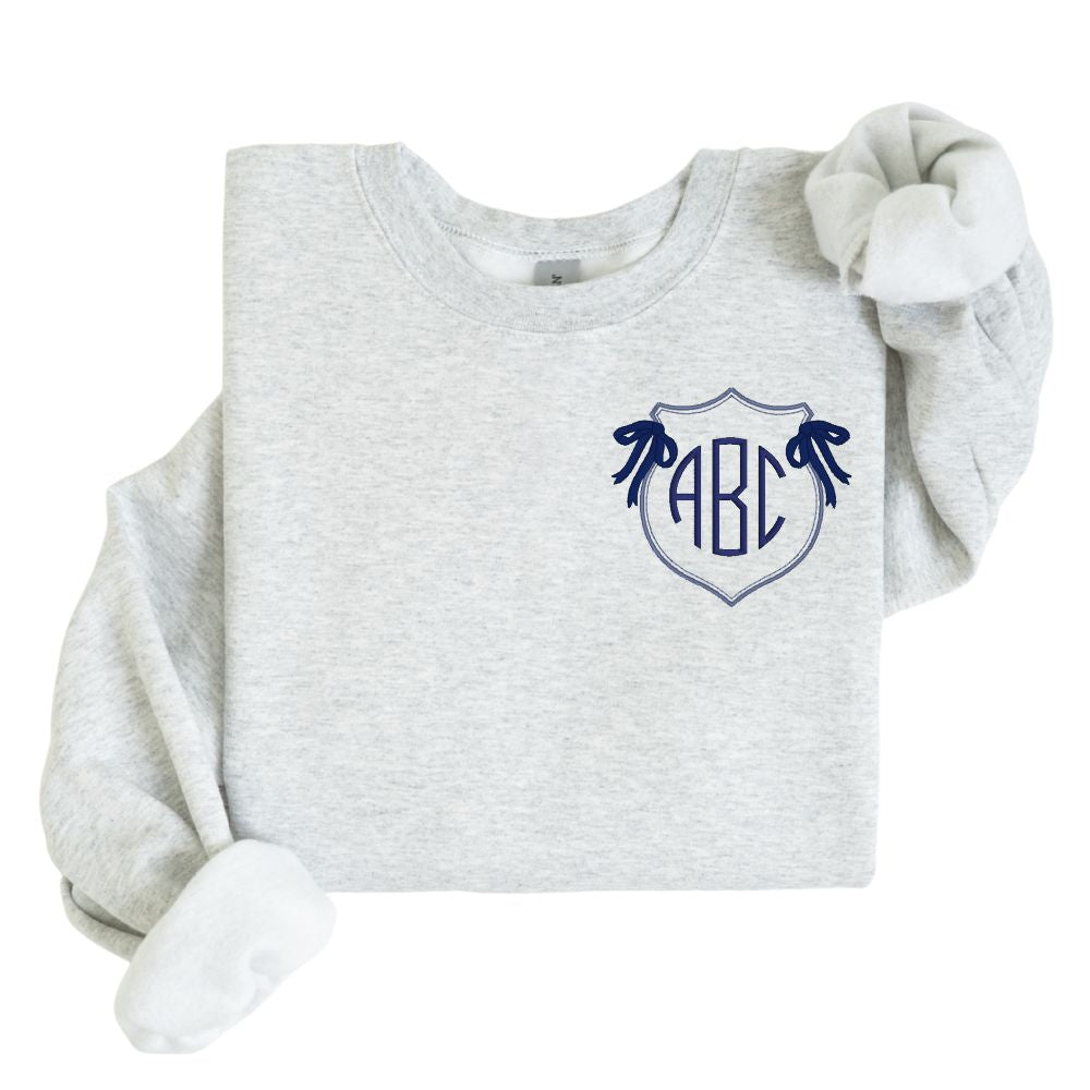 Monogrammed 'Preppy Crest' Crewneck Sweatshirt