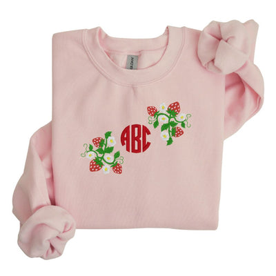 Monogrammed 'Strawberry Fields' Crewneck Sweatshirt