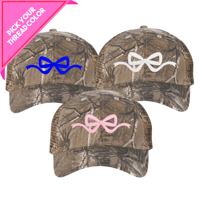 3D Embroidered Bow Camo Trucker Hat - United Monograms