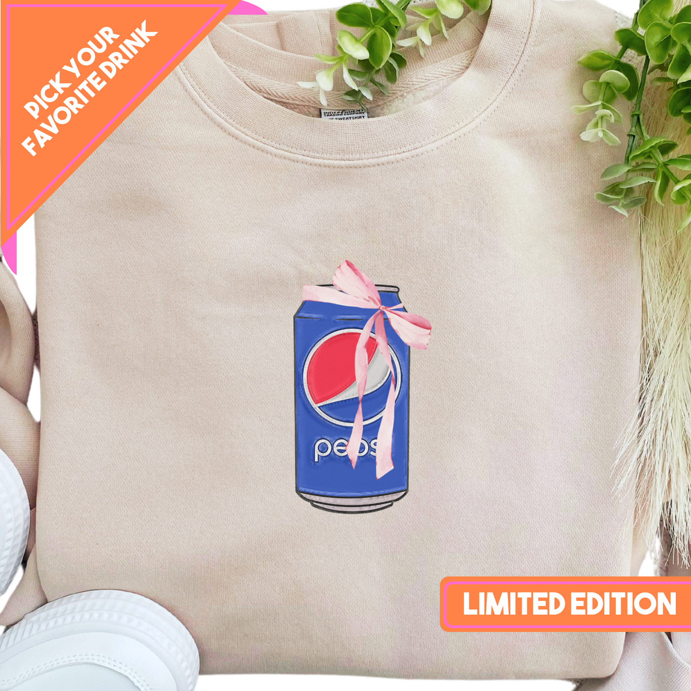 LIMITED EDITION 'Bow Beverages' Cozy Crew (FREE! *ADD TO CART*)