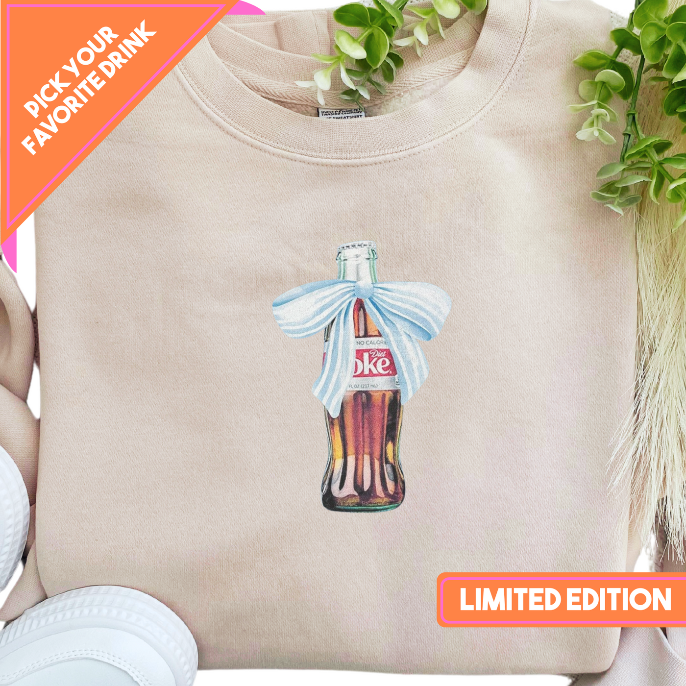 LIMITED EDITION 'Bow Beverages' Cozy Crew (FREE! *ADD TO CART*)