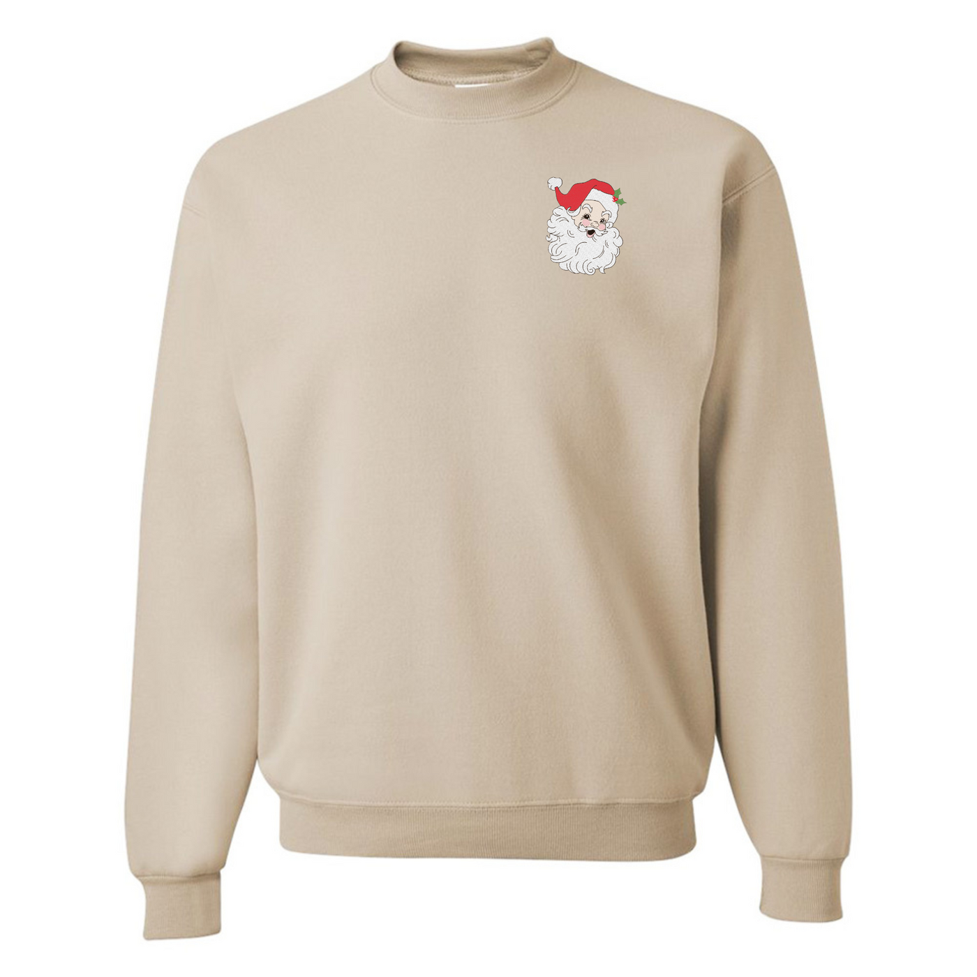 'Vintage Santa' Embroidered Crewneck Sweatshirt