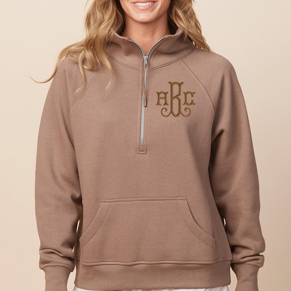 Monogrammed Pocket Quarter Zip Sweatshirt