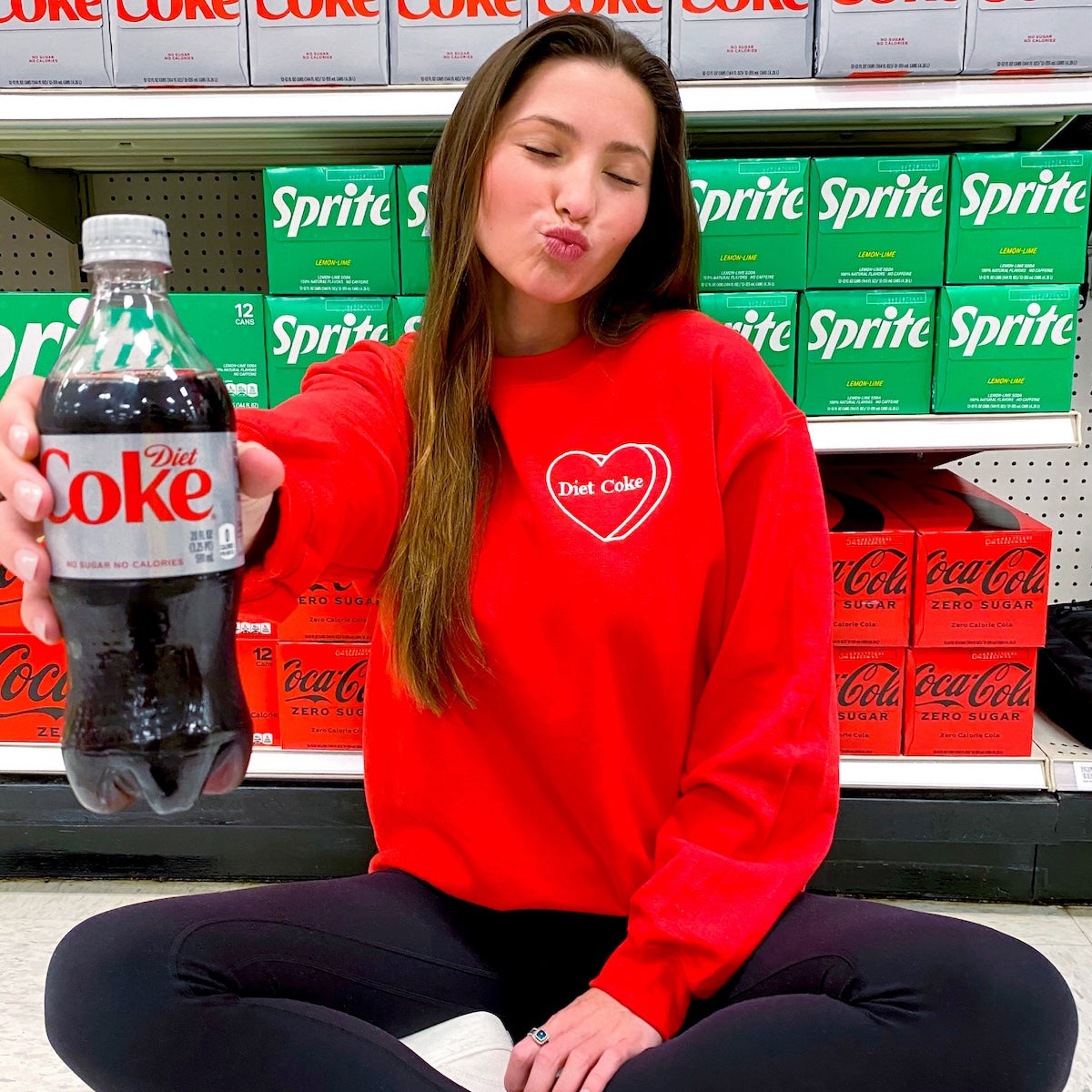 'Diet Coke Candy Heart' Crewneck Sweatshirt