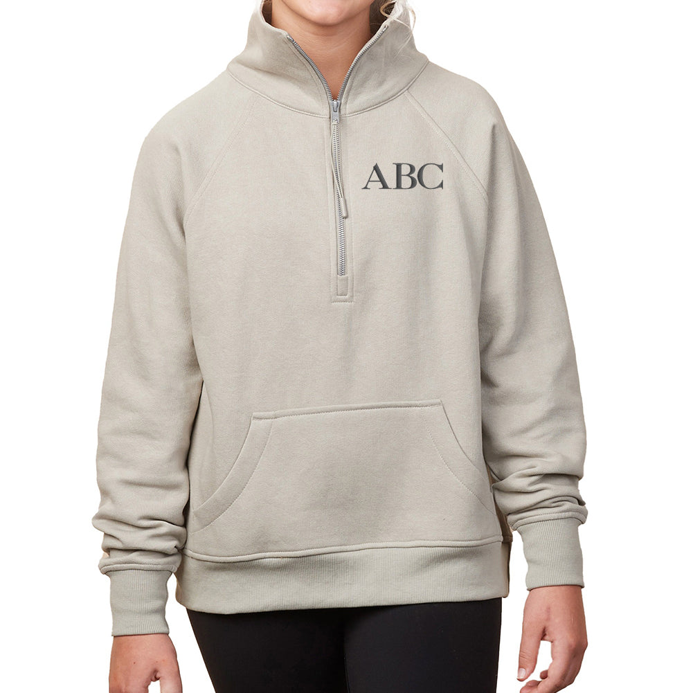 Monogrammed Pocket Quarter Zip Sweatshirt