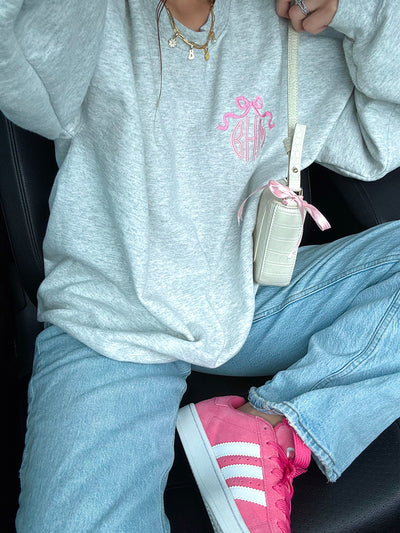 Monogrammed 'Bow' Crewneck Sweatshirt