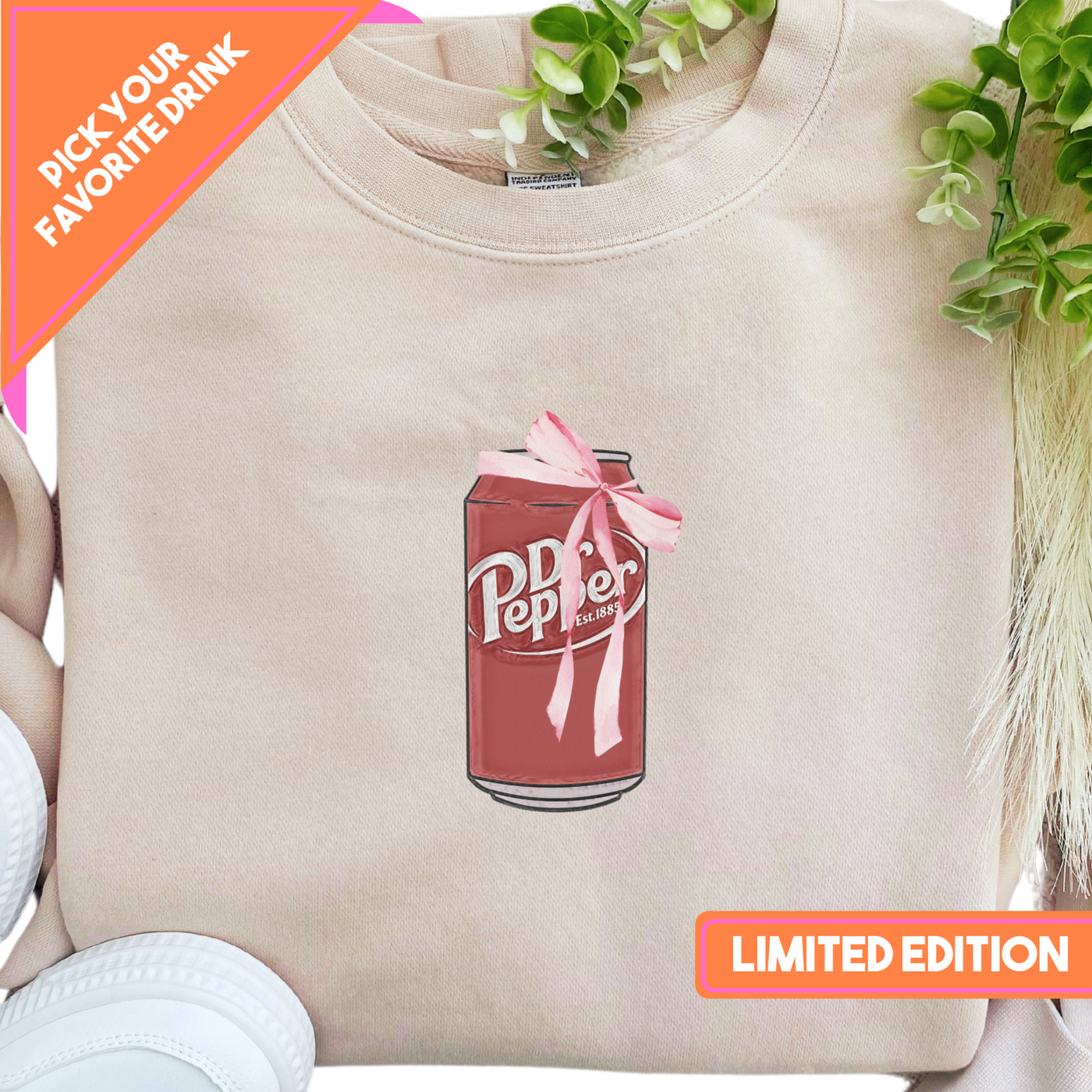 LIMITED EDITION 'Bow Beverages' Cozy Crew (FREE! *ADD TO CART*)