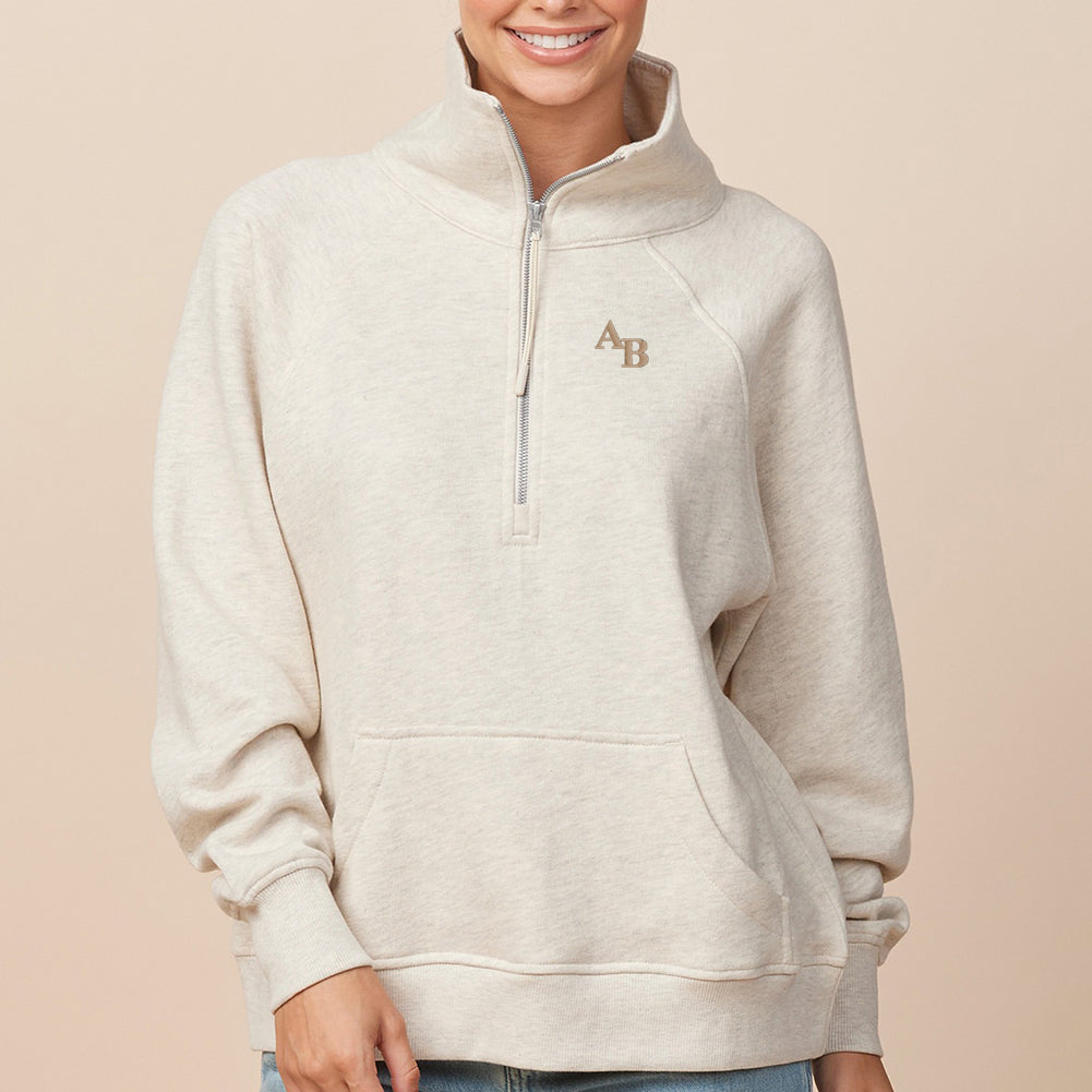 Monogrammed Pocket Quarter Zip Sweatshirt