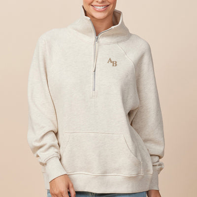 Monogrammed Pocket Quarter Zip Sweatshirt