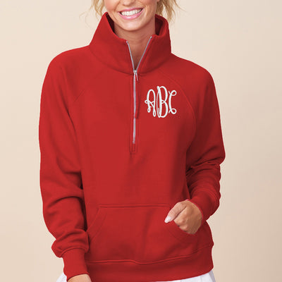 Monogrammed Pocket Quarter Zip Sweatshirt