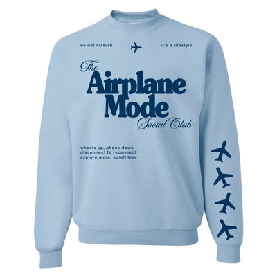 'Airplane Mode Social Club' Crewneck Sweatshirt - United Monograms