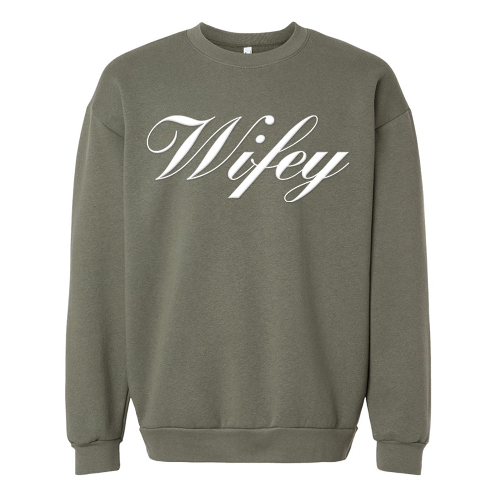 American Apparel 'Wifey' PUFF Crewneck Sweatshirt - United Monograms