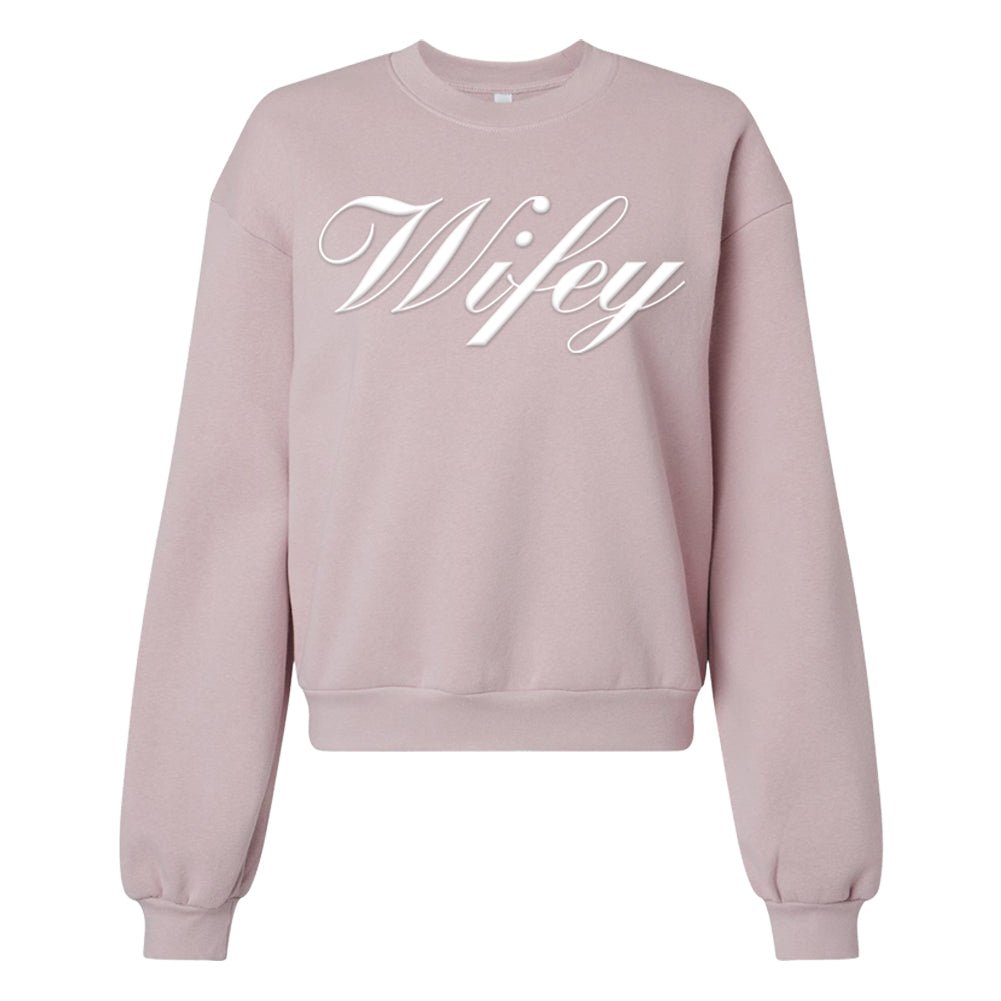 American Apparel 'Wifey' PUFF Cropped Sweatshirt - United Monograms