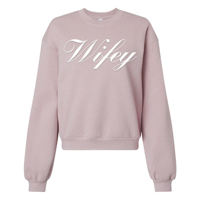 American Apparel 'Wifey' PUFF Cropped Sweatshirt - United Monograms