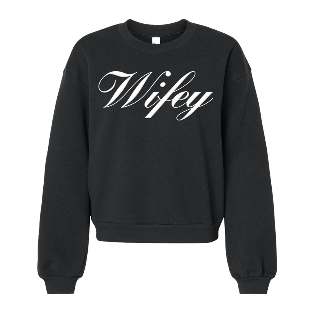 American Apparel 'Wifey' PUFF Cropped Sweatshirt - United Monograms