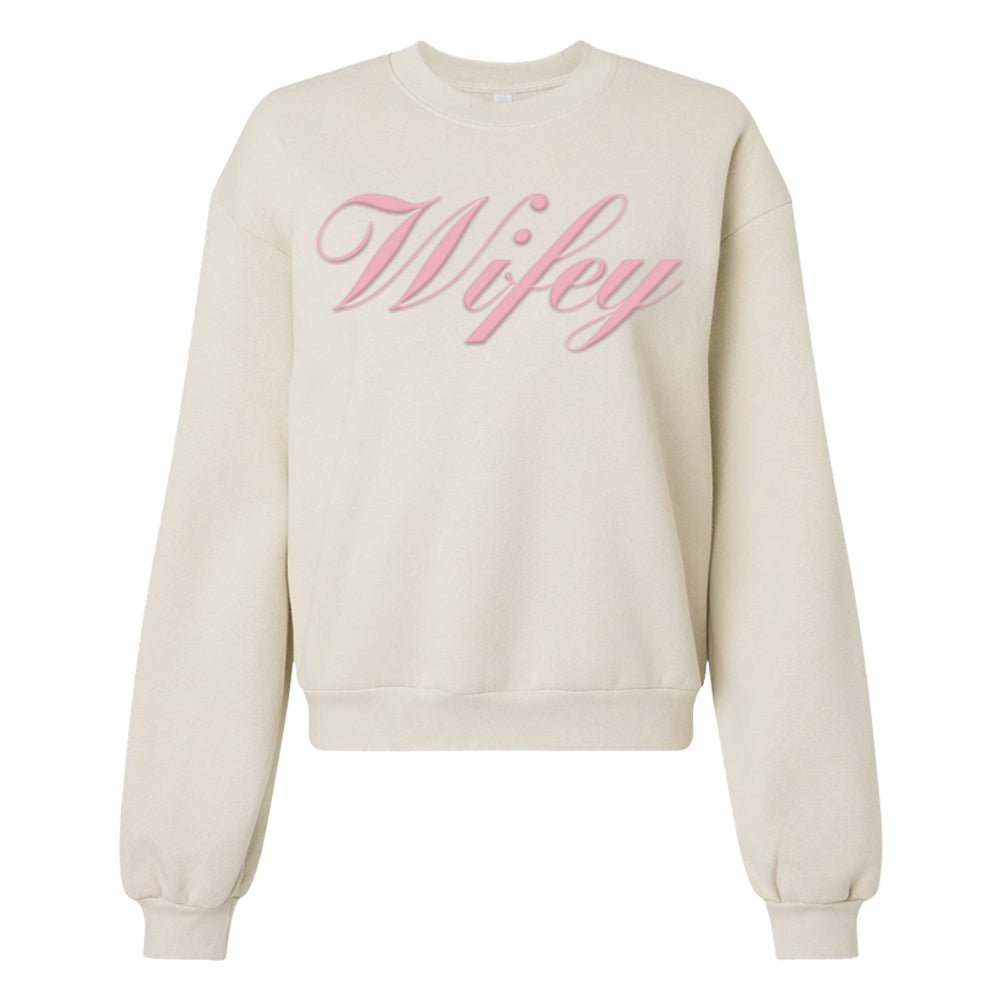 American Apparel 'Wifey' PUFF Cropped Sweatshirt - United Monograms