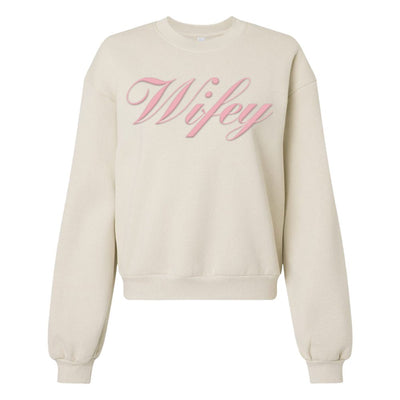 American Apparel 'Wifey' PUFF Cropped Sweatshirt - United Monograms