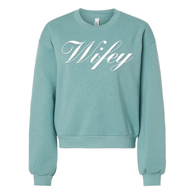 American Apparel 'Wifey' PUFF Cropped Sweatshirt - United Monograms