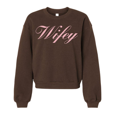 American Apparel 'Wifey' PUFF Cropped Sweatshirt - United Monograms