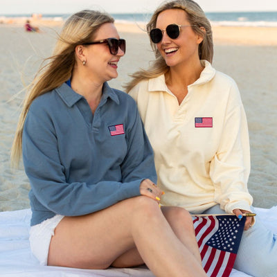 American Flag Coastal Pullover - United Monograms