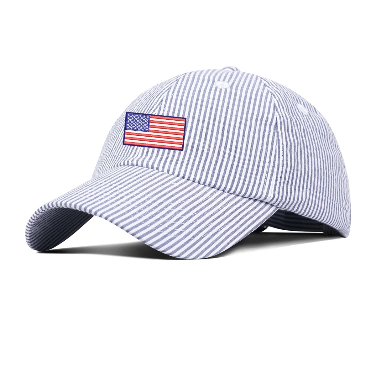 American Flag Seersucker/Gingham Hat - United Monograms