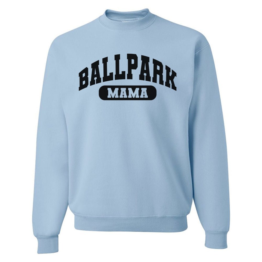 'Ballpark Mama Varsity' Crewneck Sweatshirt - United Monograms
