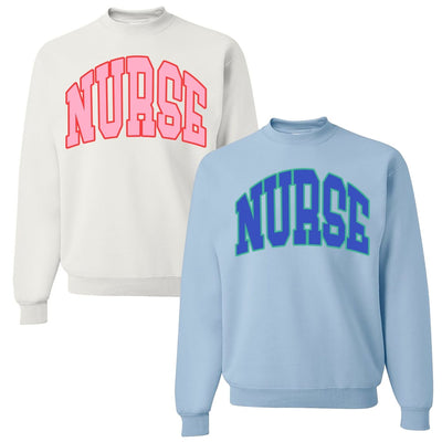 'Block Nurse' Crewneck Sweatshirt - United Monograms