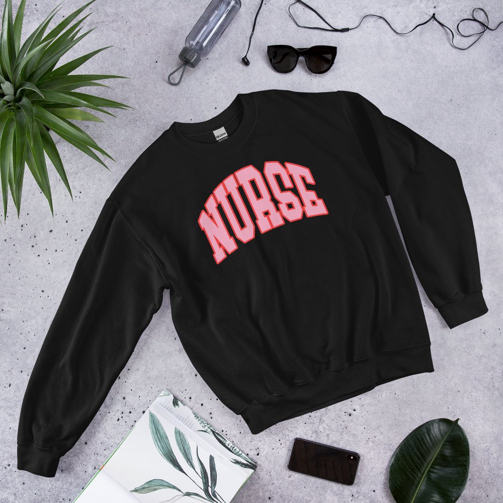 'Block Nurse' Crewneck Sweatshirt - United Monograms