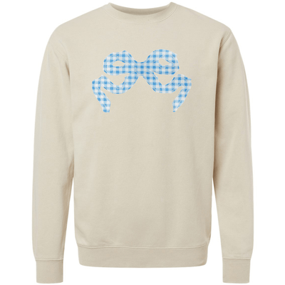 'Blue Gingham' Appliqué Stitch Cozy Crew - United Monograms