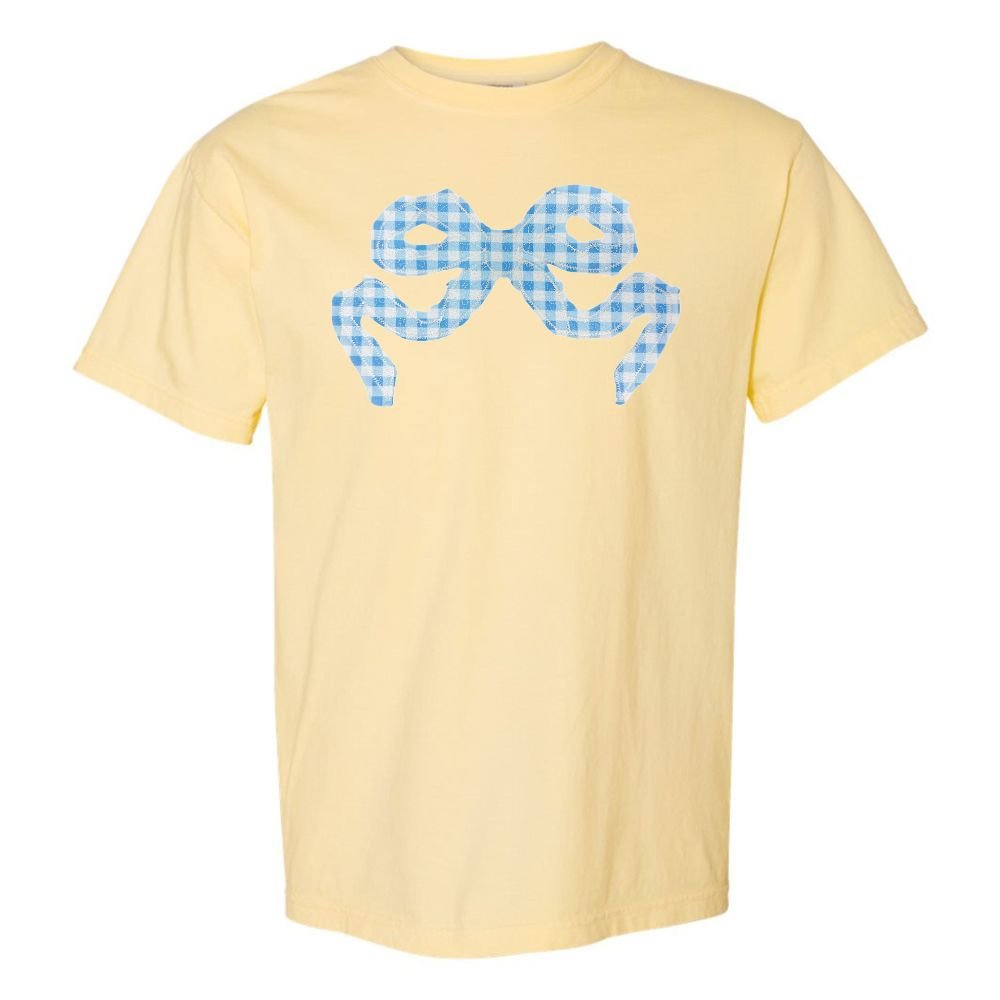 'Blue Gingham' Appliqué Stitch T-Shirt - United Monograms