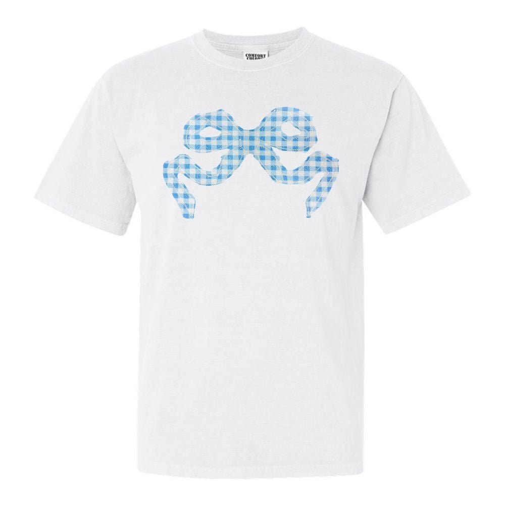 'Blue Gingham' Appliqué Stitch T-Shirt - United Monograms