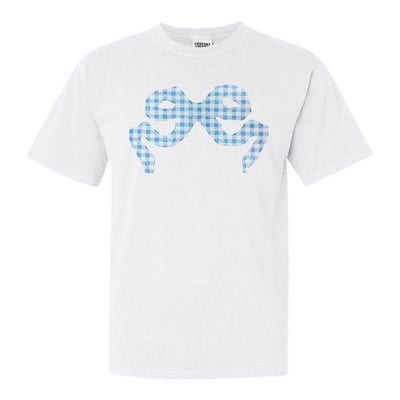 'Blue Gingham' Appliqué Stitch T-Shirt - United Monograms