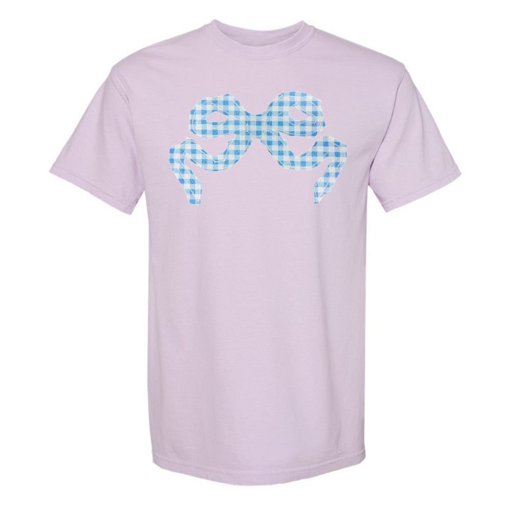 'Blue Gingham' Appliqué Stitch T-Shirt - United Monograms