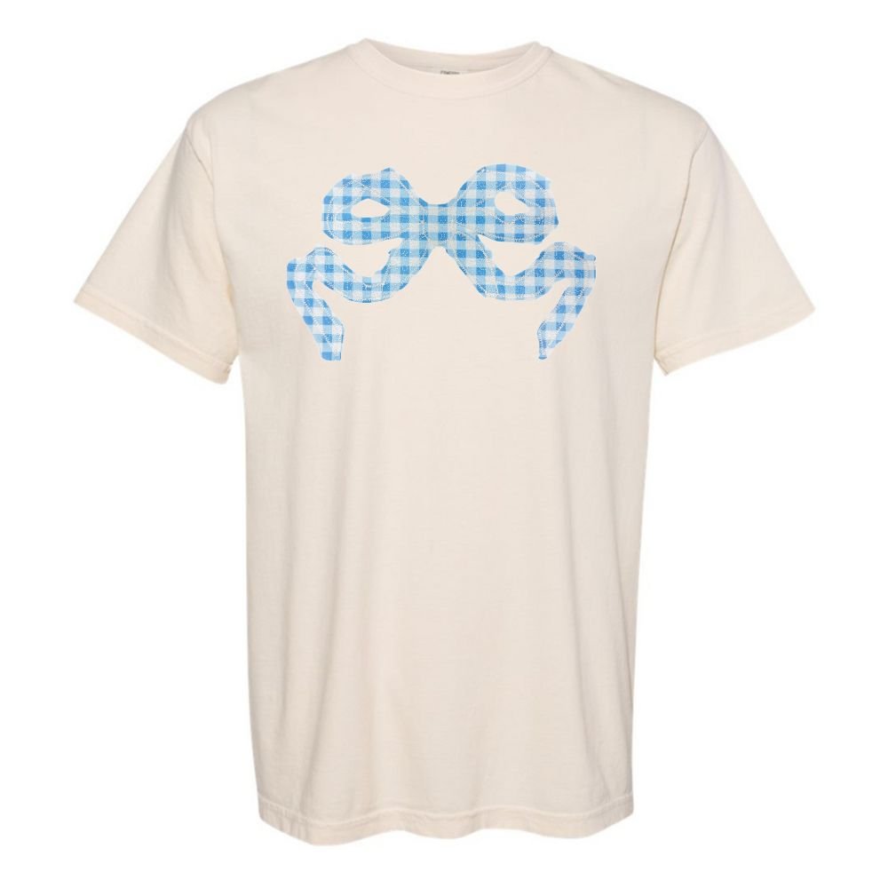 'Blue Gingham' Appliqué Stitch T-Shirt - United Monograms