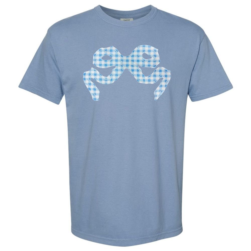 'Blue Gingham' Appliqué Stitch T-Shirt - United Monograms