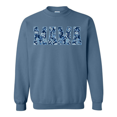 'Blue & White Chinoiserie 'Mama' Crewneck Sweatshirt - United Monograms