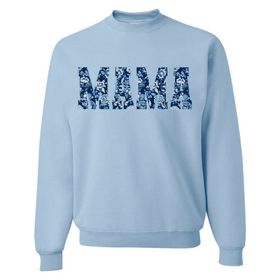 'Blue & White Chinoiserie 'Mama' Crewneck Sweatshirt - United Monograms