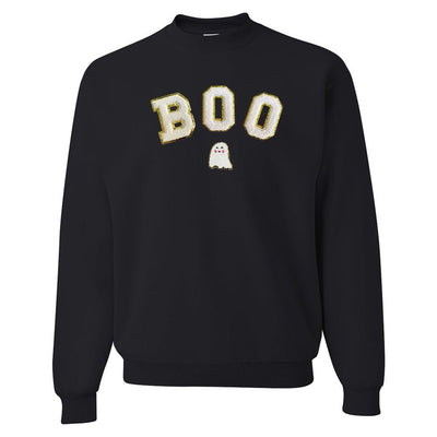 Boo Letter Patch Crewneck Sweatshirt - United Monograms