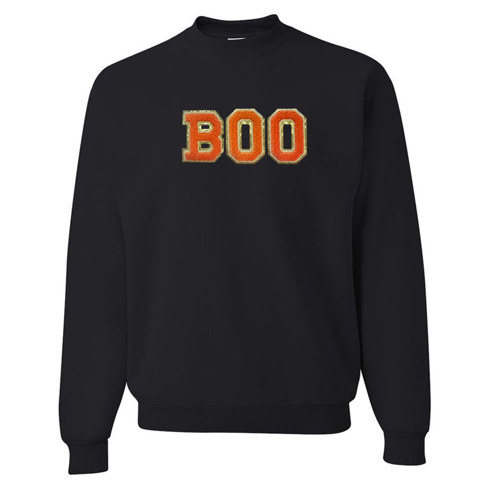 Boo Letter Patch Crewneck Sweatshirt - United Monograms