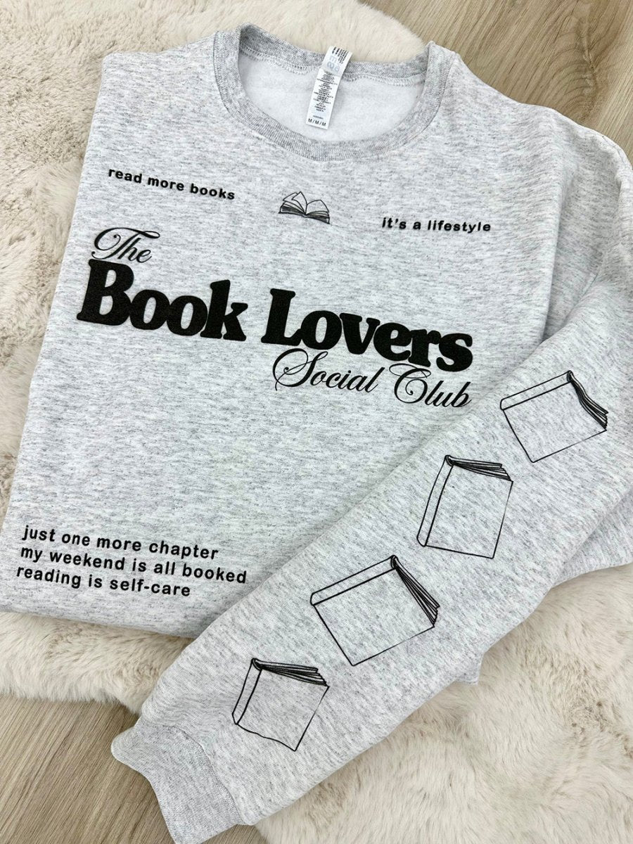 ‘Book Lovers Social Club' Crewneck Sweatshirt - United Monograms