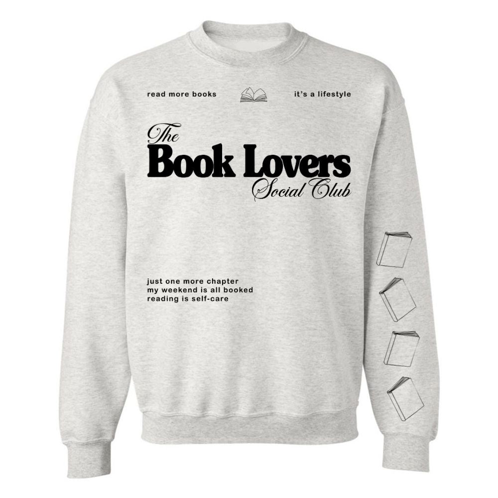 ‘Book Lovers Social Club' Crewneck Sweatshirt - United Monograms