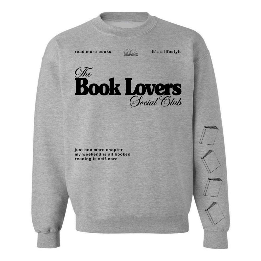 ‘Book Lovers Social Club' Crewneck Sweatshirt - United Monograms