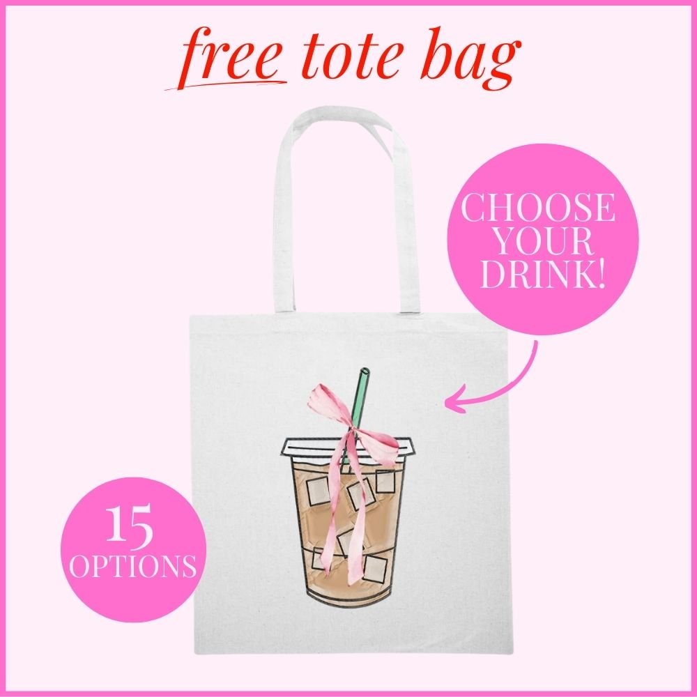 'Bow Beverages' Tote Bag - FREE with orders over $50! - United Monograms