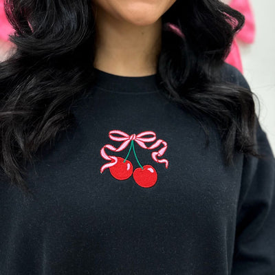 'Bow Cherries' Crewneck Sweatshirt - United Monograms