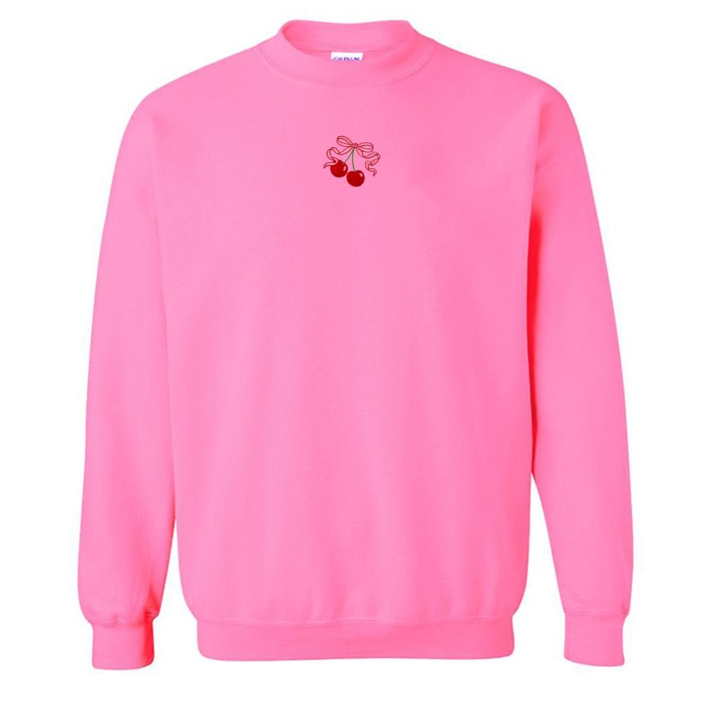 'Bow Cherries' Crewneck Sweatshirt - United Monograms