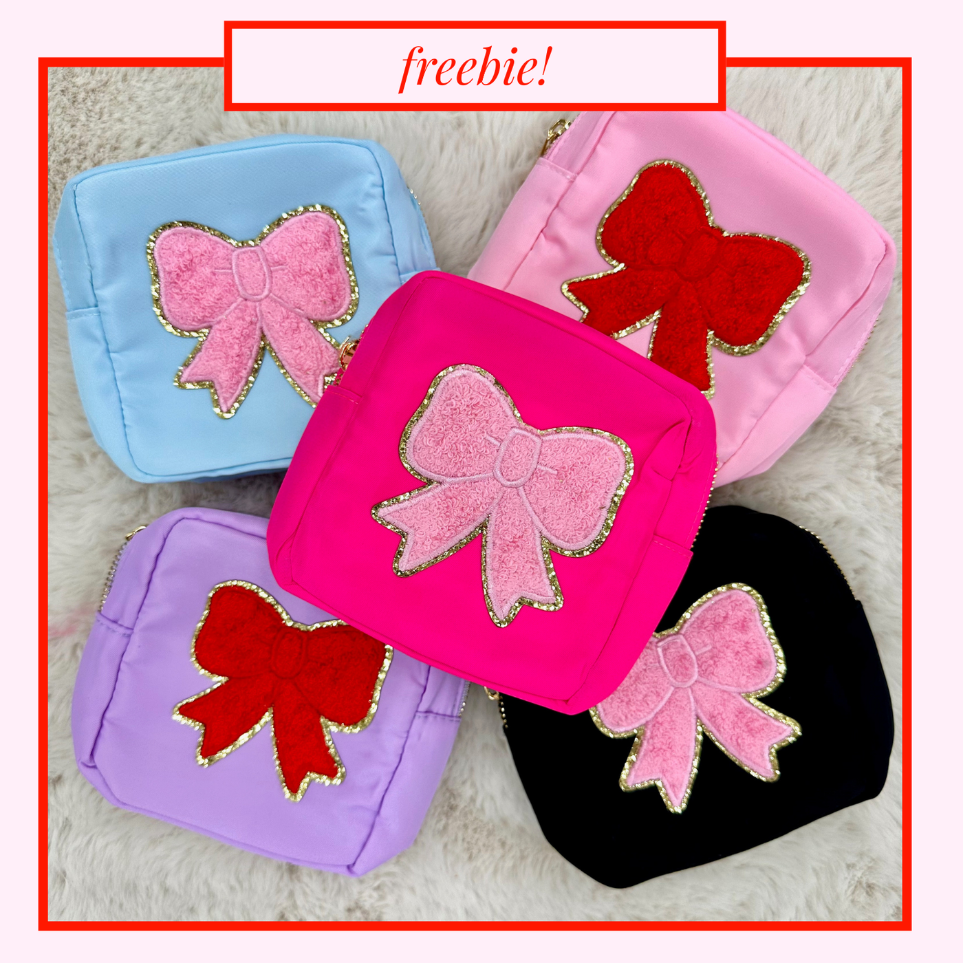 Bow Letter Patch Pouch - FREE with orders over $65!