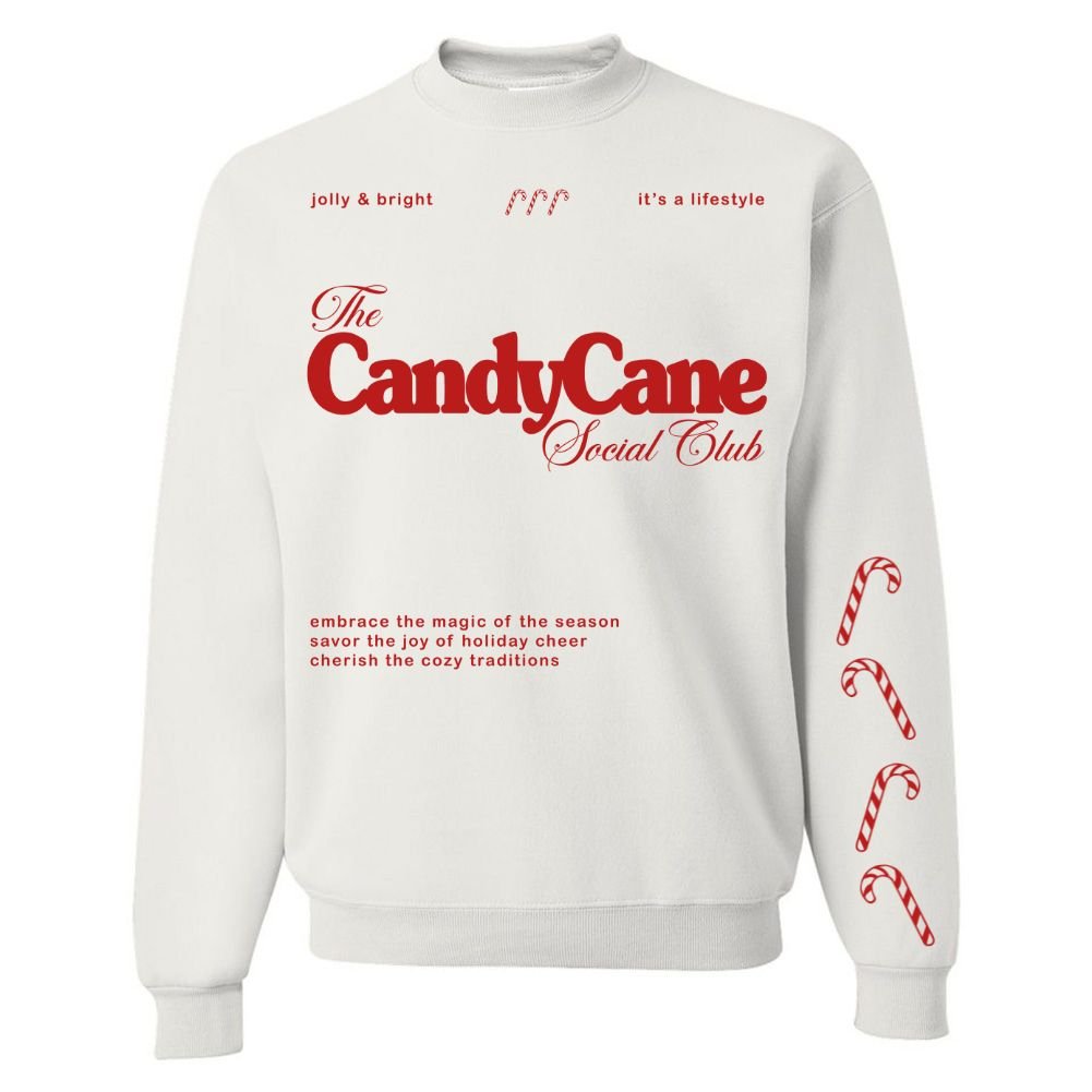 'Candy Cane Social Club' Crewneck Sweatshirt - United Monograms