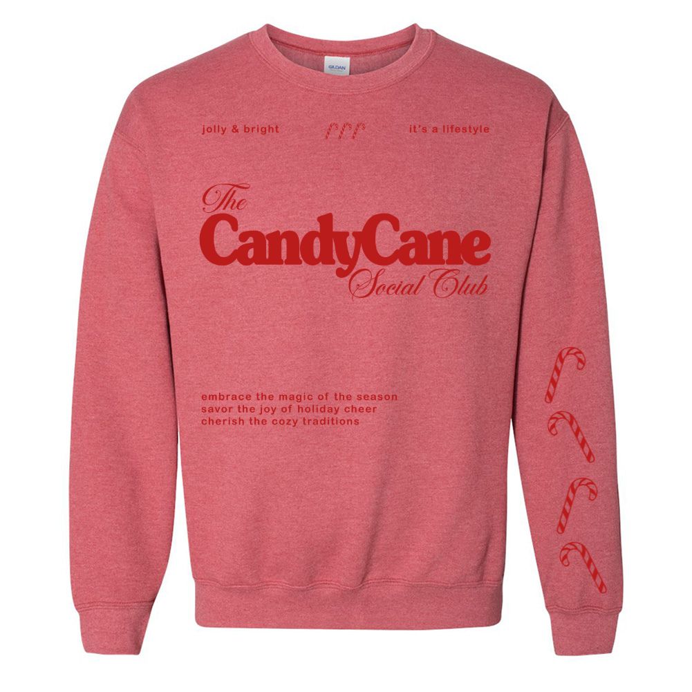 'Candy Cane Social Club' Crewneck Sweatshirt - United Monograms