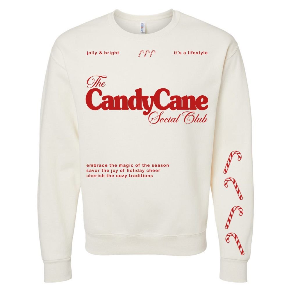 'Candy Cane Social Club' Crewneck Sweatshirt - United Monograms